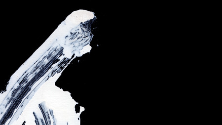 White brush strokes on black background zen styleの写真素材