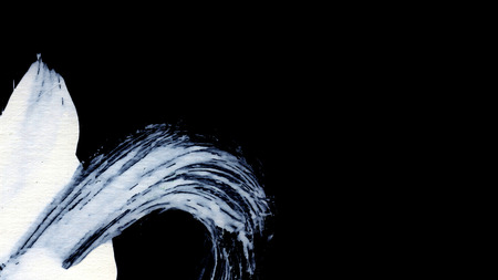 White brush strokes on black background zen styleの写真素材