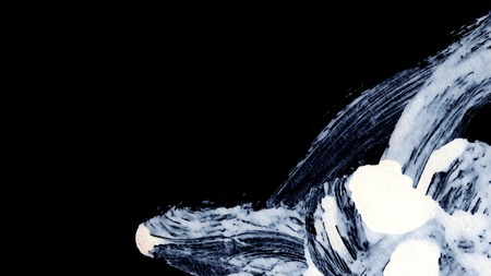 White brush strokes on black background zen styleの写真素材