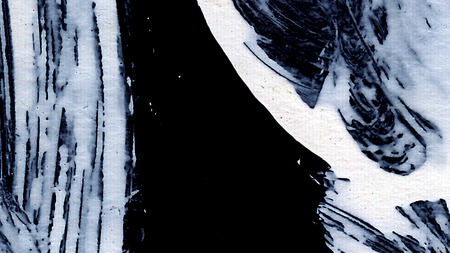 White brush strokes on black background zen style