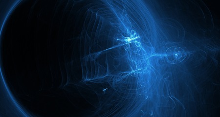 Abstract blue light and laser beams fractals  and glowing shapes  multicolored art background texture for imagination creativity and designの写真素材