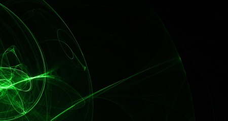 Abstract green light and laser beams, fractals  and glowing shapes  multicolored art background texture for imagination, creativity and design.の写真素材