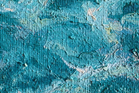 Oil Painting closeup texture background with  blue turquoise, blue, white, colors, vivid, colorful...