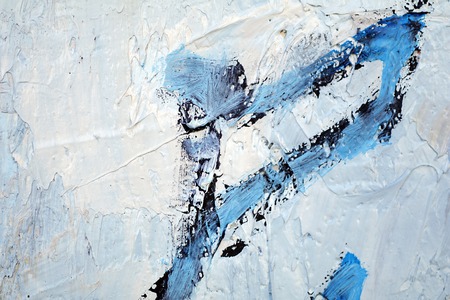 Painting closeup texture background with blue, white,  gray  colors for vivid colorful creative backgrounds. Oil on canvas.の写真素材