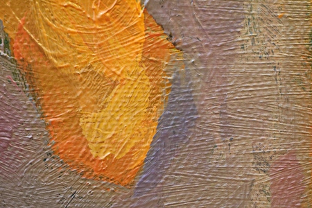 Oil Painting closeup texture background with brown, red, blue, gray, green, yellow, orange, white,...