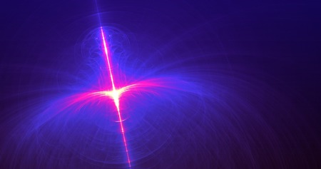 Abstract blue light and laser beams, fractals  and glowing shapes  multicolored art background texture for imagination, creativity and design.の写真素材
