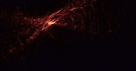 Abstract red light and laser beams, fractals  and glowing shapes  multicolored art background...