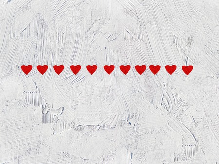 Hearts illustration on  brush strokes textured background. For valentine's day, mother's day,...