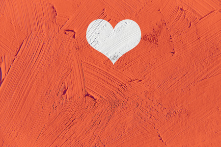 Hearts illustration on  brush strokes textured background. For valentine's day, mother's day, wedding illustration. For creativity, imagination, greetings cards, posters.Oil  on canvas.の写真素材