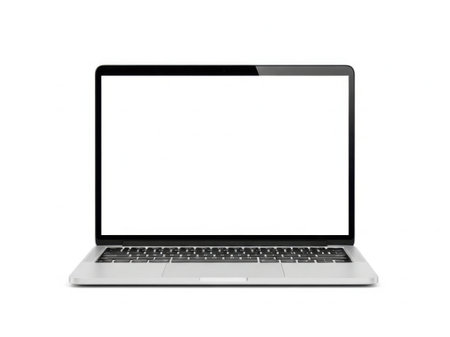 Modern laptop with blank screenの素材