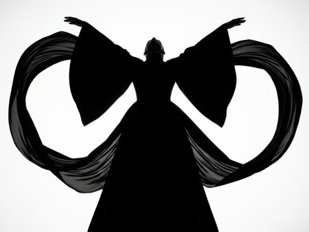 Silhouette of a dancing figureの素材