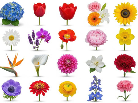 Assorted colorful flowersの素材