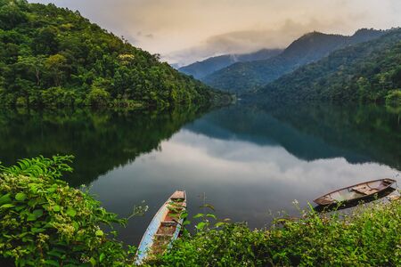 Reservoir of Northern Thailand It is Quiet and Refreshing.の写真素材