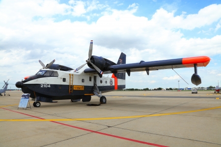BANGKOK, THAILAND - JUNE 29:The Canadair CL-215 of Royal Thai air force was showed in Cerebration of...