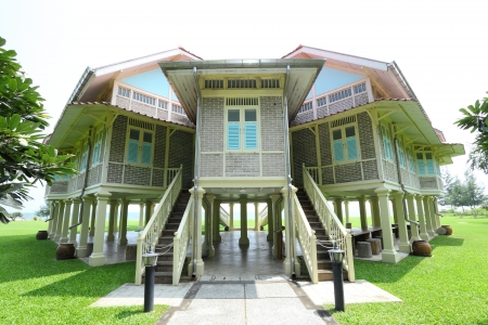 PETCHBURI,THAILAND - OCTOBER 13:The palace of Love and Hope, the Mrigadayavan Palace was the summer retreat house for His Majesty King Rama VI at Cha-Am on October 13,2012 in Petchburi,Thailand のeditorial素材