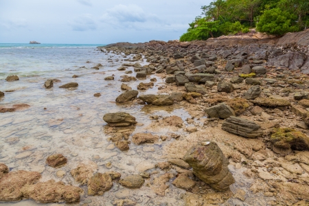 	Beach with nature stone at Wai beach for background useの写真素材