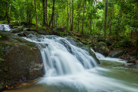 Side view of Krating waterfall in Juntaburi province ,Thailand for background use