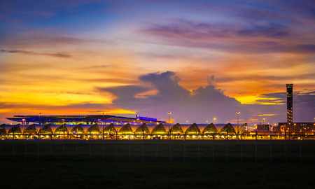SAMUTPRAKARN,THAILAND-SEPTEMBER 23: The beautiful of Suvannaphumi International Airport where is main for domestic and international flight at Nongnguhao on September 23,2014 in Samuthprakarn,Thailandのeditorial素材