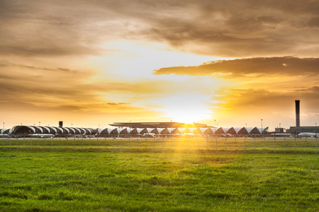 SAMUTPRAKARN,THAILAND-SEPTEMBER 23:The beautiful of Suvannaphumi International Airport where is main for domestic and international flight at Nongnguhao on September 23,2014 in Samuthprakarn,Thailand のeditorial素材