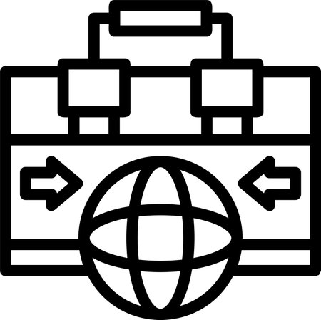 Globe representing global opportunities Linear Style Icon Designのイラスト素材