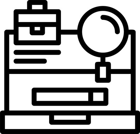 Laptop with a Job Search button Linear Style Icon Designのイラスト素材