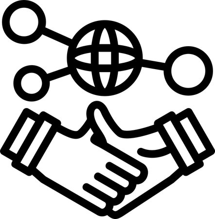 Hand holding a handshake for networking Linear Style Icon Designのイラスト素材