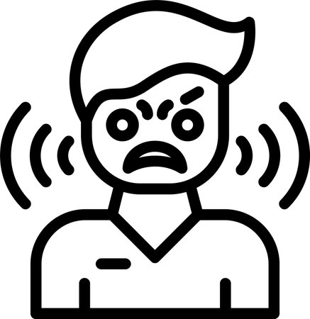 Anger Linear Style Icon Designのイラスト素材