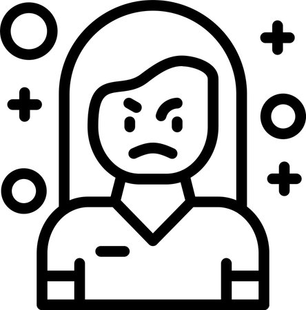 Jealousy Linear Style Icon Designのイラスト素材