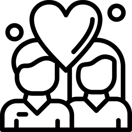 Tenderness Linear Style Icon Designのイラスト素材