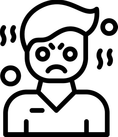 Irritation Linear Style Icon Designのイラスト素材