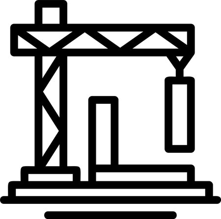 Construction Site Linear Style Icon Designのイラスト素材