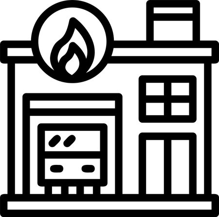 Fire Department Linear Style Icon Designのイラスト素材