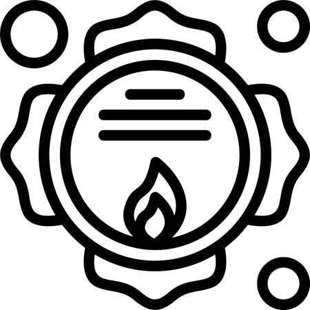 Firefighter Badge Linear Style Icon Designのイラスト素材