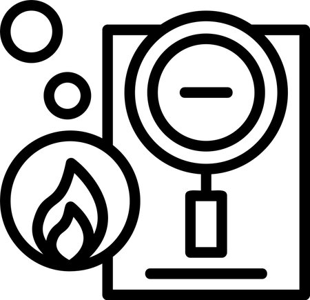 Fire Investigation Linear Style Icon Designのイラスト素材