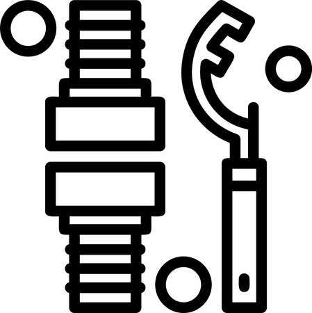 Fire Hose Coupling Spanner Linear Style Icon Designのイラスト素材