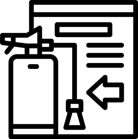 Fire Extinguisher Sign Linear Style Icon Designのイラスト素材