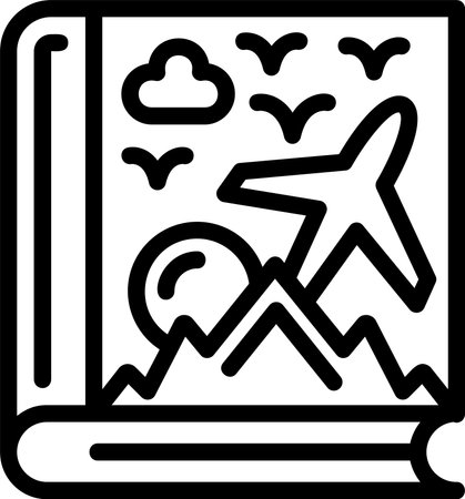 Adventure book Linear Style Icon Designのイラスト素材
