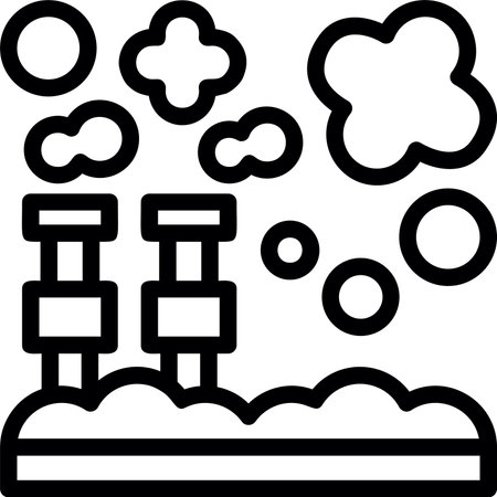 Air pollution Linear Style Icon Designのイラスト素材