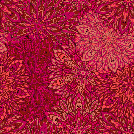 Seamless mandala pattern for printing on fabric or paper. Hand drawn background. Islam, Arabic, Indian, ottoman motifs.のイラスト素材