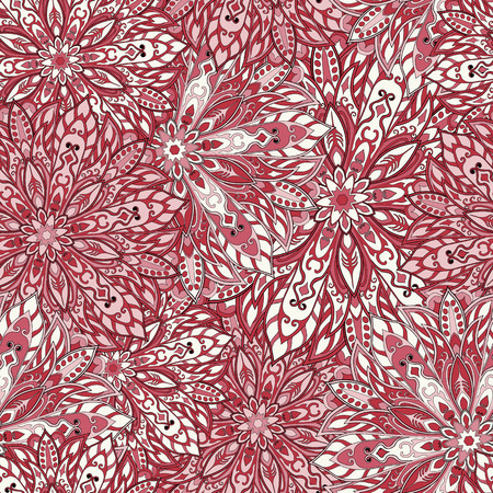 Seamless mandala pattern for printing on fabric or paper. Hand drawn background. Islam, Arabic, Indian, ottoman motifs.のイラスト素材