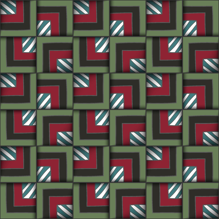 Vector geometric seamless pattern with squares. Repeated  elements.のイラスト素材