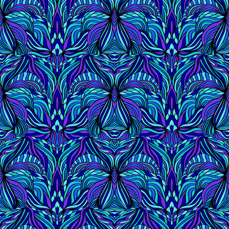 Seamless abstract pattern for printing on fabric or paper. Hand drawn background.のイラスト素材