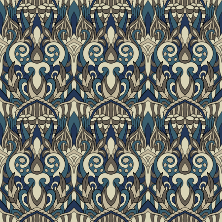 Seamless abstract pattern for printing on fabric or paper. Hand drawn background.のイラスト素材