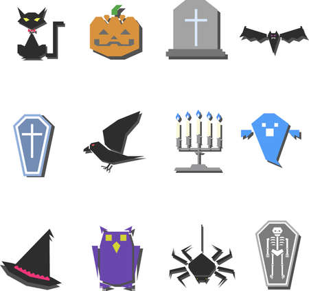 illustration of halloween characters - collectionのイラスト素材