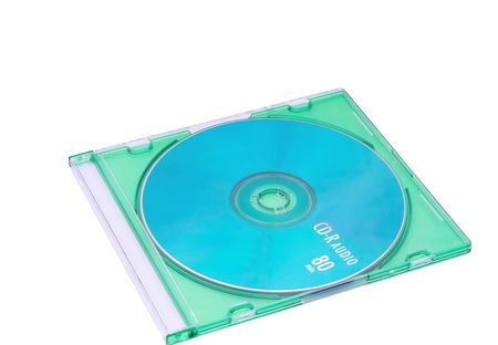 cd in the jewel case isolated on whiteの写真素材