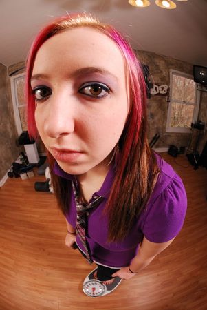 girl on the scaleの写真素材