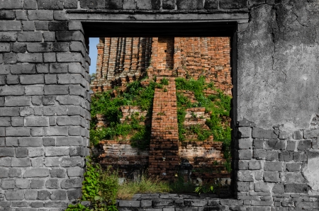 Old window of Ayutthayaの写真素材