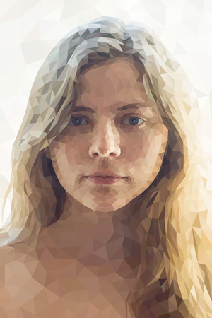 Low poly abstract portrait of a girl. Abstract polygonal illustration.のイラスト素材
