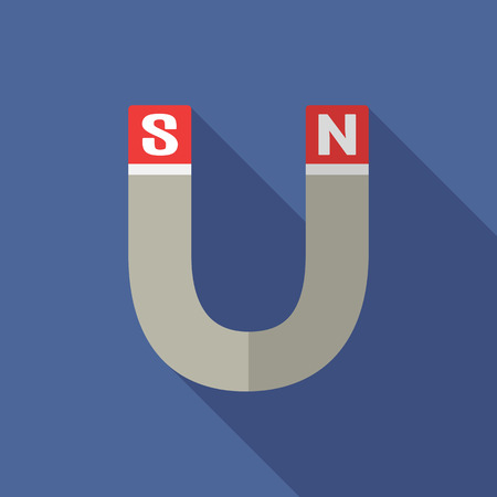 Neodymium magnet. Vector flat design. Vector designのイラスト素材