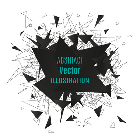 Abstract polygonal particles. Triangle banner. Vector illustrationのイラスト素材